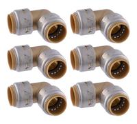 SharkBite Max 3/4" 90 Degrés Coude 6pcs Push to Connect Laiton Raccords sanitaires Tuyau PEX Cuivre CPVC, PE-RT, HDPE UR256