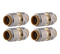 SharkBite Max UR008A4 Lot de 4 raccords de plomberie en laiton Push to Connect Tuyau PEX Cuivre CPVC PE-RT HDPE