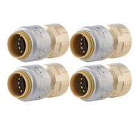 SharkBite Max UR072A4 Lot de 4 adaptateurs FNPT 1,27 x 1,27 cm, raccord en laiton, tuyau PEX, cuivre, CPVC, PE-RT, HDPE, UR072A4