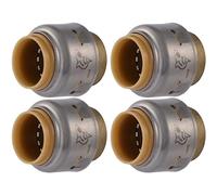 SharkBite Max UR514A4 Lot de 4 capuchons poussoirs en laiton pour raccord de plomberie en laiton 1/2" Tuyau PEX Cuivre/CPVC, PE-RT, HDPE