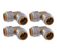 SharkBite UR256A4 SBM Lot de 4 coudes en laiton 90 degrés 1,9 cm
