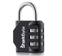 SharkByte Cadenas à combinaison de sécurité à 3 cadrans résistant aux intempéries - Petit cadenas de voyage pour valises, valises, sac de voyage, casiers de gym, cadenas à code (lot de 1)