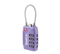 SharkByte Cadenas pour valise TSA - Cadenas de sécurité à 4 chiffres pour voyage, câble flexible pour valises, bagages, sac de voyage, casier de vestiaire, petit cadenas (lot de 1)