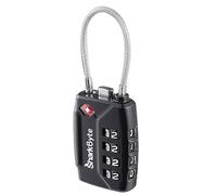 SharkByte Cadenas TSA pour valises - Cadenas de sécurité de voyage à combinaison à 4 chiffres, câble en fil flexible, cadenas de voyage pour valises, bagages, sac de voyage, gym, casier, code,
