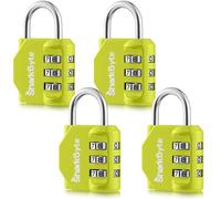 SharkByte Lot de 4 cadenas à combinaison à 3 chiffres résistants aux intempéries pour valises, valises, sacs de voyage, casiers de gym, cadenas à code