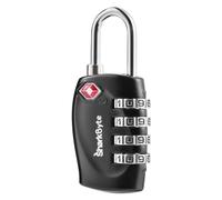 SharkByte TSA Cadenas à combinaison de sécurité à 4 cadrans pour valises, valises, fermeture éclair, sac à dos, sac de voyage, petit cadenas à code (lot de 1)