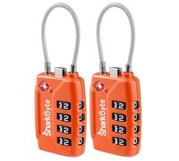 SharkByte TSA Cadenas pour valise - Lot de 2, 4 chiffres, approuvé pour les voyages et les bagages