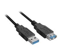 Sharkoon 3m, 2xUSB3.0-A câble USB USB 3.2 Gen 1 (3.1 Gen 1) USB A Noir