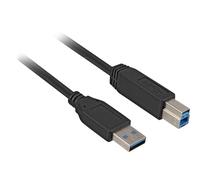 Sharkoon 3m, USB3.0-A/USB3.0-B câble USB USB 3.2 Gen 1 (3.1 Gen 1) USB A USB B Noir