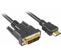 Sharkoon 4044951009060 - 3 m - HDMI - DVI-D - Or - Noir - Mâle/Mâle
