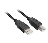 Sharkoon 4044951015245 câble USB 0,5 m USB A USB B Noir - Câbles USB (0,5 m, USB A, USB B, 2.0, Male connector / Male connector, Noir)