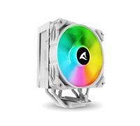 Sharkoon A40 RGB Refroidisseur d'air CPU Blanc - Ventilateur 12cm, 500-1800 tr/min, 121.55 m³/h, 2.9 mmH2O, TDP 230W, Sockets Intel/AMD, 4 Caloducs.