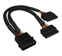 Sharkoon Adaptateur 4Pin 5,25" 2x 15Pin SATA, Noir