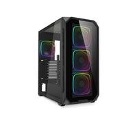 Sharkoon AK5G RGB Midi Tower Noir : Boîtier PC ATX/Micro-ATX/Mini-ITX, 2x3.5", 3x2.5", 7 slots, 4 ventilateurs 120mm installés, USB 3.2 Gen 1/Gen 2 Type-A/C