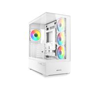 Sharkoon AK6 RGB Blanc - Boîtier PC ATX / Micro-ATX / Mini-ITX, 4 ventilateurs 120mm inclus, USB 3.2 Gen 1, USB 3.2 Gen 2x2 Type-C, Verre Trempé