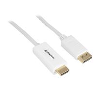 Sharkoon Câble adaptateur Displayport 1.2 HDMI 4K Blanc 2 mètres