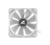 Sharkoon F50 Ventilateur 120mm Gris/Blanc, 600-2000 RPM, 132 m³/h, 2.9 mmH2O, FDB, LED RGB, 4-Pin, 12V, pour Boitier PC