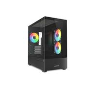 Sharkoon MK6 RGB - Boîtier PC Midi Tower Blanc - Micro ATX / Mini-ITX - 2x120mm Latéral, 1x120mm Arrière - USB 3.2 Gen 1/Gen 2 Type-A/Type-C