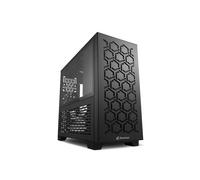 Sharkoon MS-Y1000 Micro Tower Noir - Micro ATX/Mini-ITX, 1x 3.5", 3x 2.5", Vitre Trempée, Vent. 1x80mm, USB 3.2 Gen 1, Refroidissement Air CPU 135mm