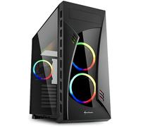 Sharkoon NIGHT SHARK RGB, Midi ATX Tower, PC, ATX,CEB,EATX,Micro-ATX,Mini-ITX, Noir, Multi, 3 mm