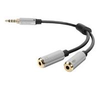 Sharkoon PMP35 - Adaptateur audio - mini jack 4 pôles mâle pour mini-phone stereo 3.5 mm femelle - 12 cm G