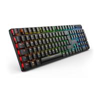 Sharkoon PureWriter W100 Clavier de jeu sans fil RVB disposition allemande | Interrupteur silencieux à profil bas, jusqu'à 160 heures d'autonomie de la batterie et fonctionnement flexible via 2,4 GHz ou