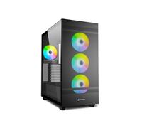 Sharkoon REBEL C50 RGB : Boîtier PC Full Tower ATX Noir, 3x120mm avant, Accepte radiateurs 360mm, USB 3.2 Gen 2 Type-A/C, Verre Trempé, Filtres anti-poussière