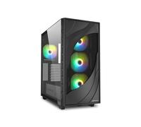 Sharkoon REBEL C80G RGB - Boîtier PC Midi Tower Noir, ATX/micro ATX/Mini-ITX, 3x120mm avant, Verre Trempé, USB 3.2 Gen 1, compatible watercooling.