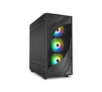 Sharkoon REBEL C80M RGB - Boîtier PC Midi Tower Noir - ATX/micro ATX/Mini-ITX, 3x120mm avant, 1x120mm arrière, USB 3.2 Gen 1, USB-C, compatible 2.5/3.5"