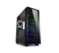 Sharkoon RGB LIT 100 - Boîtier PC Midi Tower ATX/micro ATX/Mini-ITX Noir, Verre Trempé, 2x120mm RGB, USB 3.2 Gen 1, Compatible Watercooling