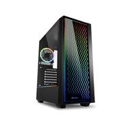 Sharkoon RGB LIT 200 Midi Tower ATX Noir, 2x120mm RGB, Verre Trempé, 2x3.5", 6x2.5", USB 3.2 Gen 1, Compatible Refroidissement Liquide, Sans Bloc d'Alimentation