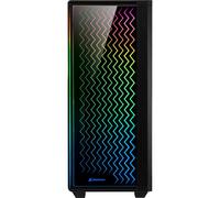 Sharkoon RGB LIT 200, Midi Tower, PC, noir, ATX, micro ATX, Mini-ITX, bleu, vert, rouge, ventilateur de poche, face avant