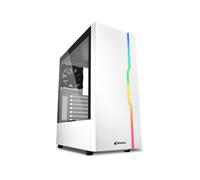 Sharkoon RGB Slider - Boîtier PC Midi Tower Blanc - ATX/microATX/Mini-ITX, 2x 3.5", 5x 2.5", Vitre Trempée, USB 3.2 Gen 1, Ventilation 120mm, RGB