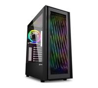Sharkoon Boîtier PC Gaming ATX RGB Wave – moyen tour, panneaux vitrés, 3 ventilateurs 120 mm – Noir