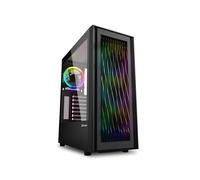 Sharkoon RGB Wave Boîtier PC Bureau Noir ATX/micro ATX/Mini-ITX, 3x120mm avant, 1x120mm arrière, USB 3.2 Gen 1/Gen 2, Baies 2x3.5" 5x2.5"