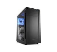 Sharkoon S25-W : Boîtier PC Midi Tower ATX Noir - Acrylique/Métal, 1x5.25", 1x3.5", 2x2.5", 7 slots, Ventirad max 16.7cm, VGA max 40cm, USB 3.2 Gen 1