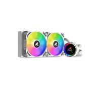 Sharkoon S80 RGB - Refroidisseur liquide AIO 120mm, sockets LGA 115x/1200/1700/AM4/AM5, 600-2000 tr/min, 131.93 m³/h, radiateur aluminium, base cuivre, ventilateurs HDB, RGB adressable.