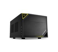 Sharkoon SHARK ZONE C10 Noir/Jaune, Boîtier PC Mini-ITX Métal, 1x3.5"/1x5.25", Vent. 1x120mm, 1x80mm arr., USB 3.2 Gen 1, 225x370x180mm