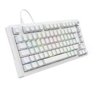 Sharkoon Skiller SGK25 Clavier de jeu RVB, disposition 75 %, Hot Swap, commutateurs lubrifiés Huano Red, blanc