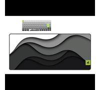 Sharkoon SKILLER SGK50 S3 Design Bundle D5 - Tapis de souris gaming XXL 400x900mm, épaisseur 2.5mm, base antidérapante, rebords cousus, surface textile image Noir/Gris/Blanc