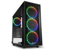 Sharkoon TG4M RVB - Boîte d'ordinateur, Jeu PC, semitrore ATX, Noir