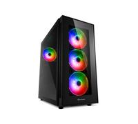 Sharkoon TG5 Pro RGB - Boîtier PC Midi Tower Noir, ATX/microATX/Mini-ITX, 3x120mm avant, 1x120mm arrière, Acier/Verre Trempé, USB 3.2 Gen 1