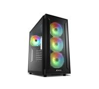 Sharkoon TG6M RGB - Boîtier PC Tower Noir, ATX/Micro-ATX/Mini-ITX, 3x120mm avant, 1x120mm arrière, Baies 3.5"/2.5", USB 3.2 Gen 1, Vitre Trempée