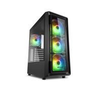 Sharkoon TK4 RGB : Boîtier PC Midi Tower Noir, ATX/microATX/Mini-ITX, 3x120mm avant + 1x120mm arrière, 2x3.5" + 5x2.5", USB 3.2 Gen 1
