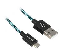 Sharkoon Usb 2.0 A-B Bk/Bu 3.0m Alu + Braid