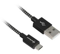 Sharkoon Usb 2.0 A-B Bk/Gy 2,0m Alu + Braid