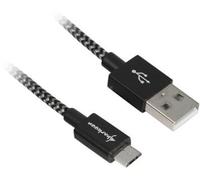 Sharkoon Usb 2.0 A-B Bk/Gy 3,0m Alu + Braid