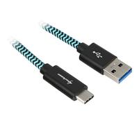 Sharkoon Usb 3.1 A-C Bk/Bu 0.5m Alu + Braid