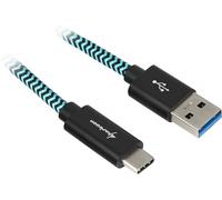 Sharkoon Usb 3.1 A-C Bk/Bu 0.5m Alu + Braid