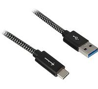 Sharkoon Usb 3.1 A-C Bk/Gy 1.0m Alu + Braid